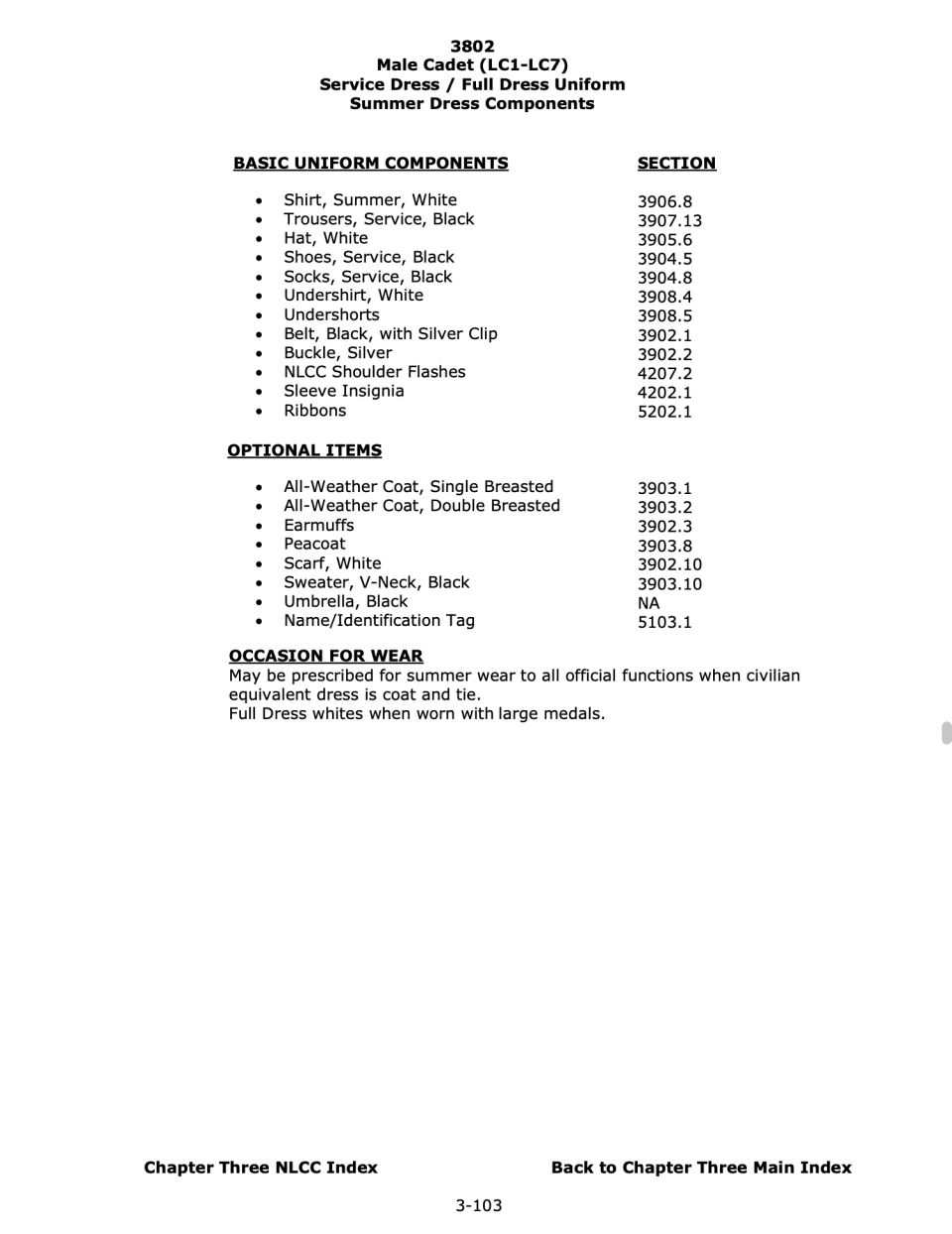 League male cadet dress whites salt pepper list.png