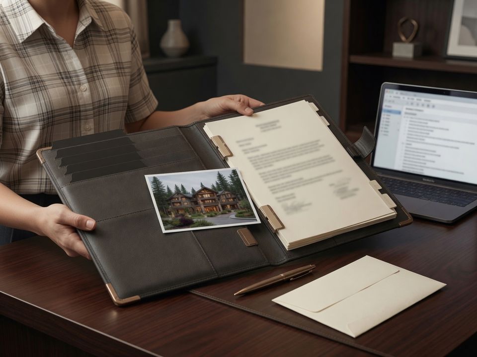 Independent specialist organizing a private timeshare case file