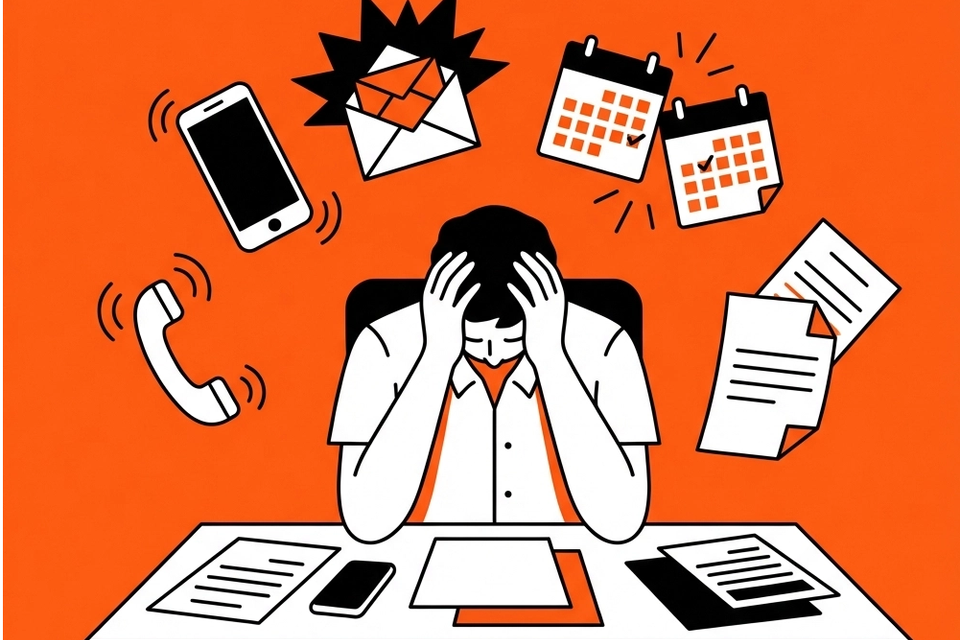 Frustrated guy at desk