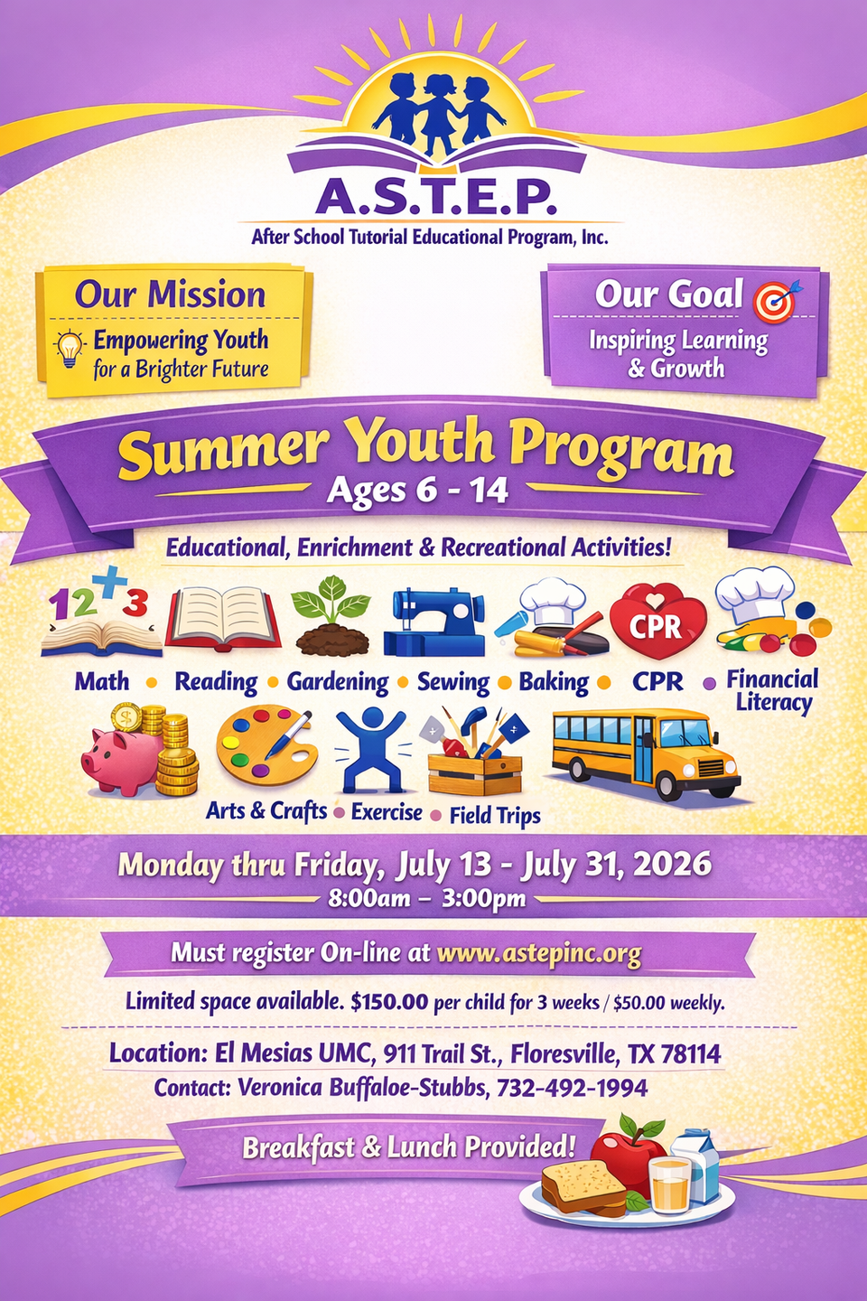 Lavendar summer youth program flyer july132026