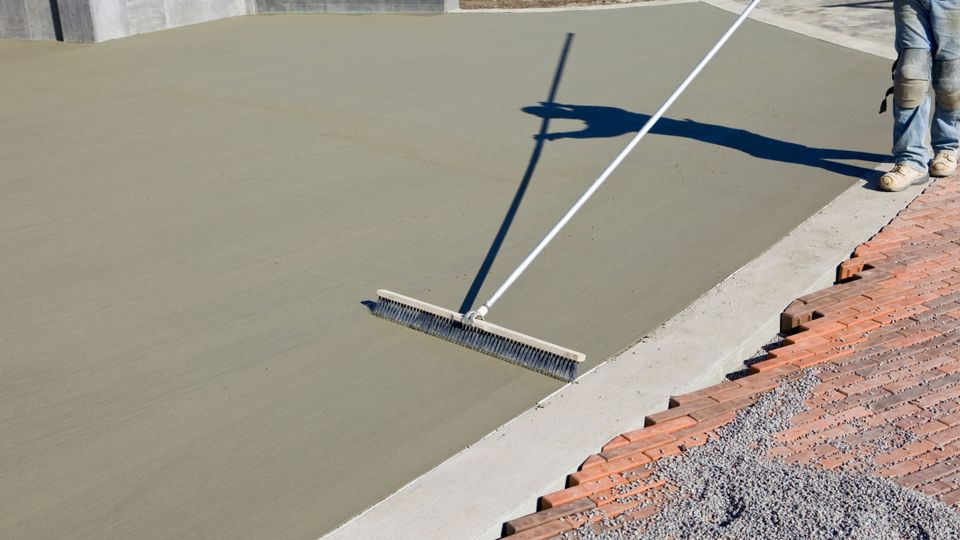 Broom finish driveways
