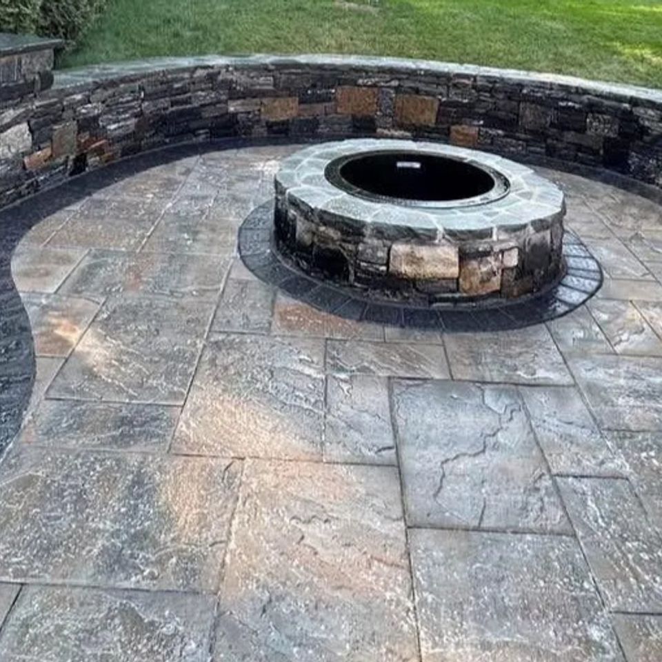 custom patio and firepit