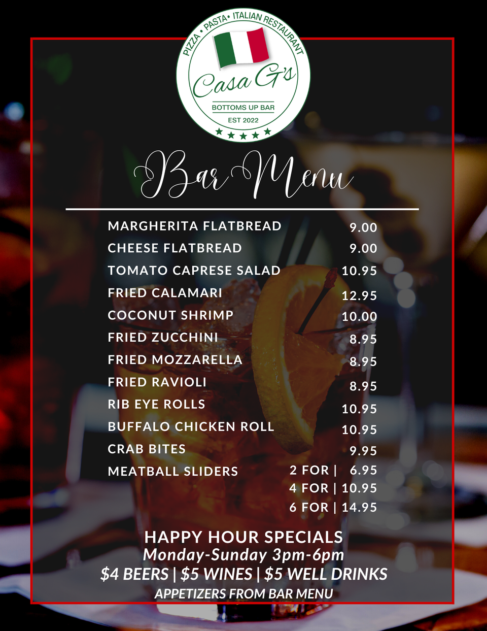 Casa g's bar menu 12 6 22 8.5x11