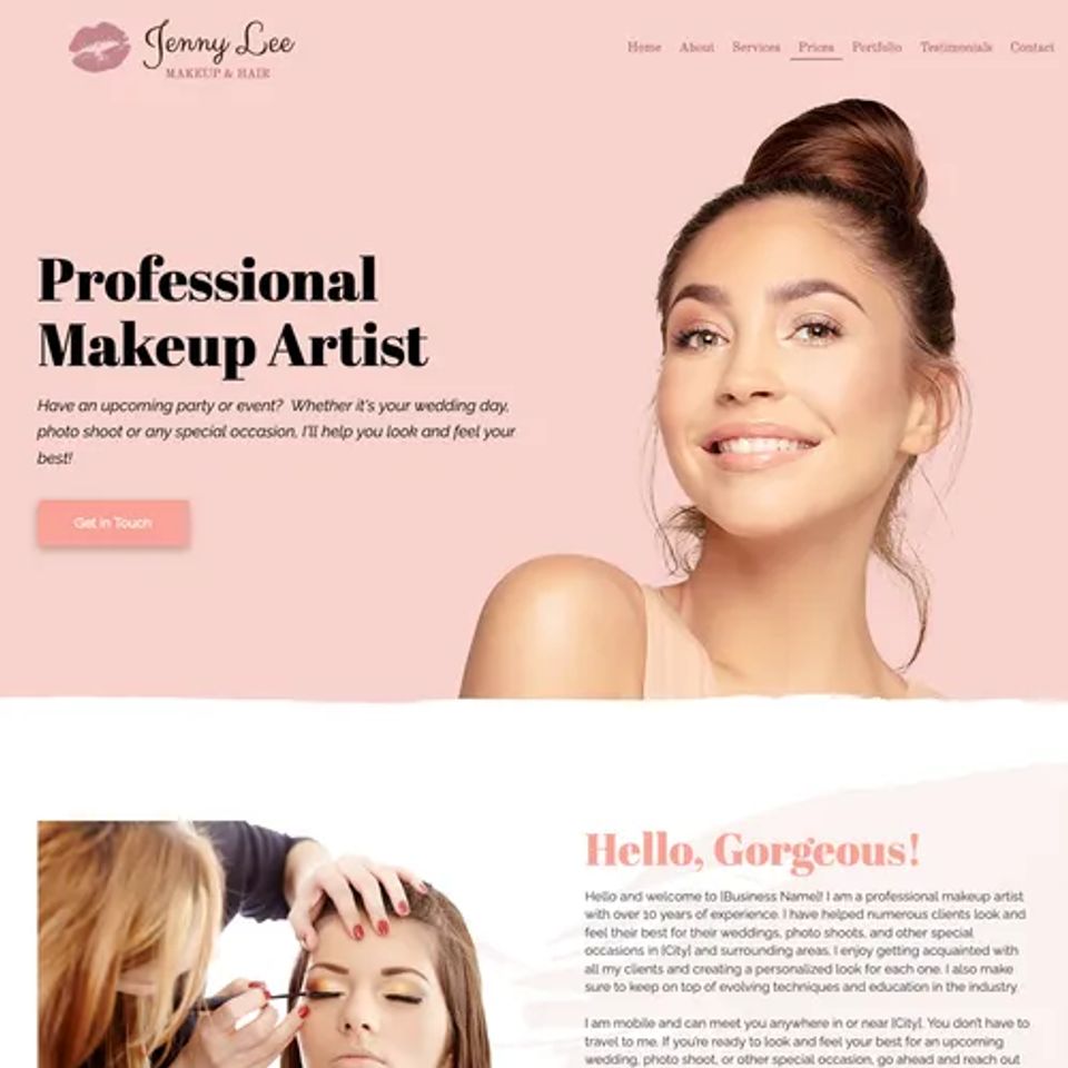 Makeup artist website design theme original