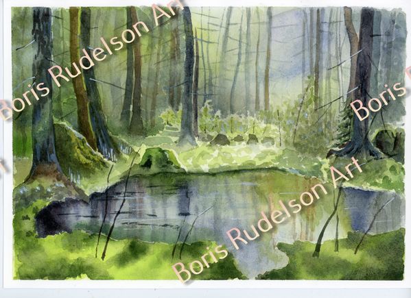 Swamp. Watercolor. 11" x 8"