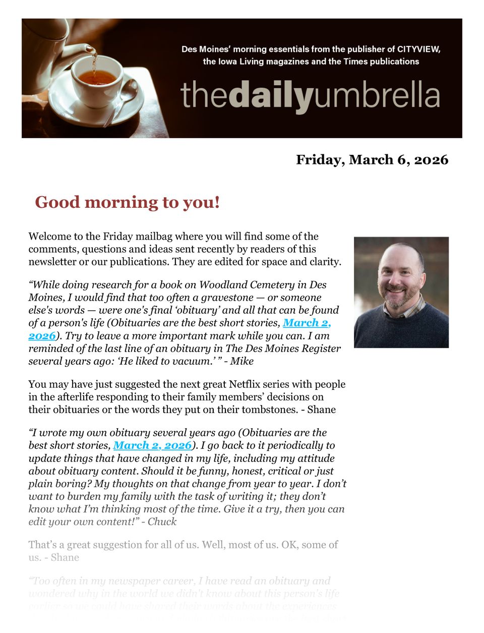 Daily umbrella march 6  iowa man strikes geese  red lobster's recovery  adele's ex boyfriend at the playground 1