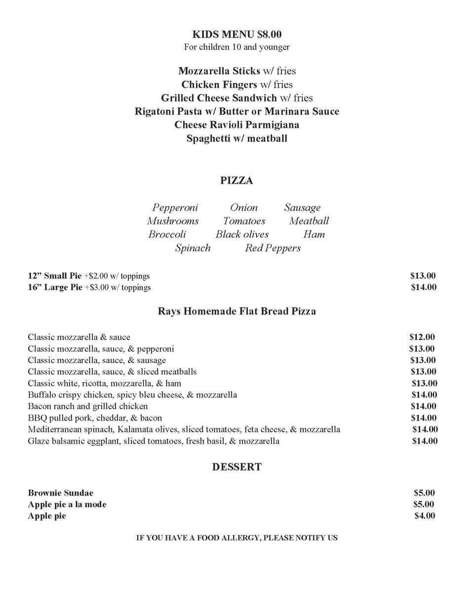 Lunch menu rays  page 6