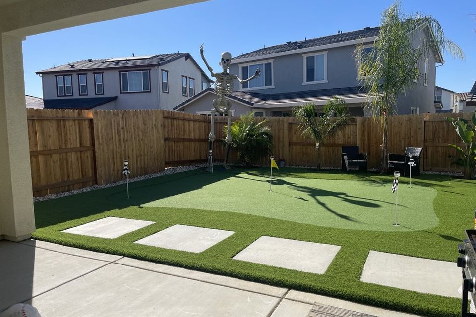 Gorgeous artificial grass backyard by artificial grass depots 