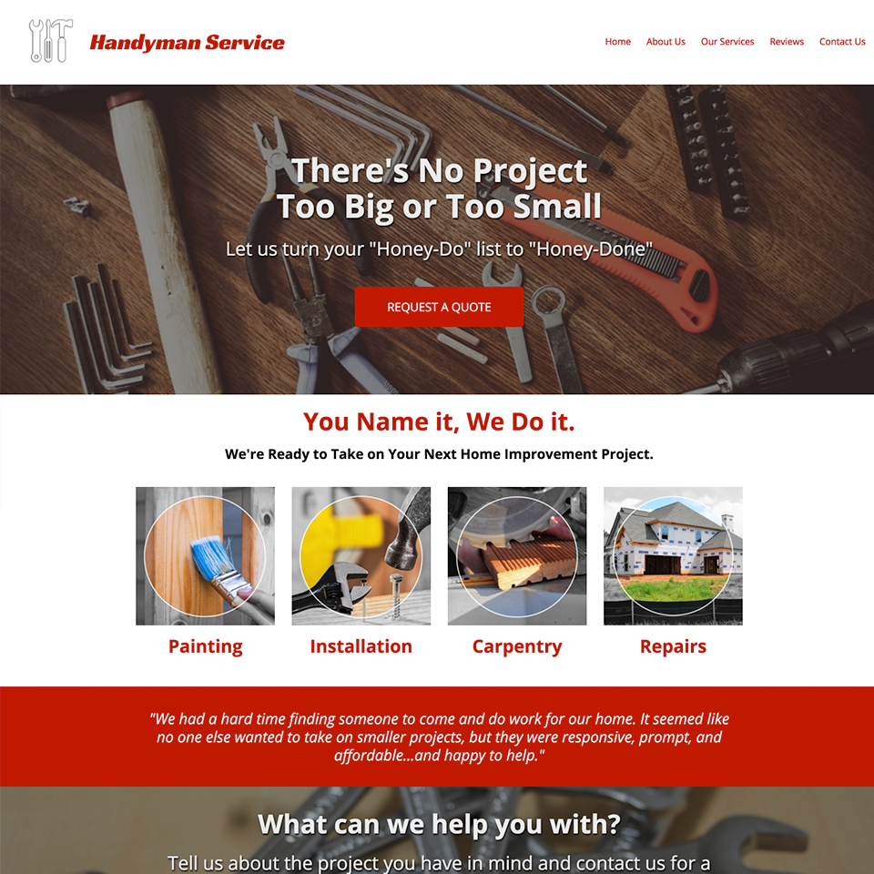 Handyman website design theme