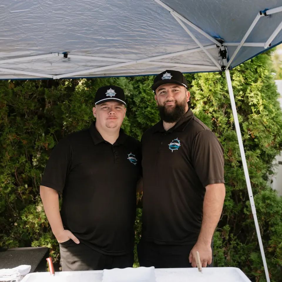 Sean and Mike, the owners of Shore2Shore Shucking