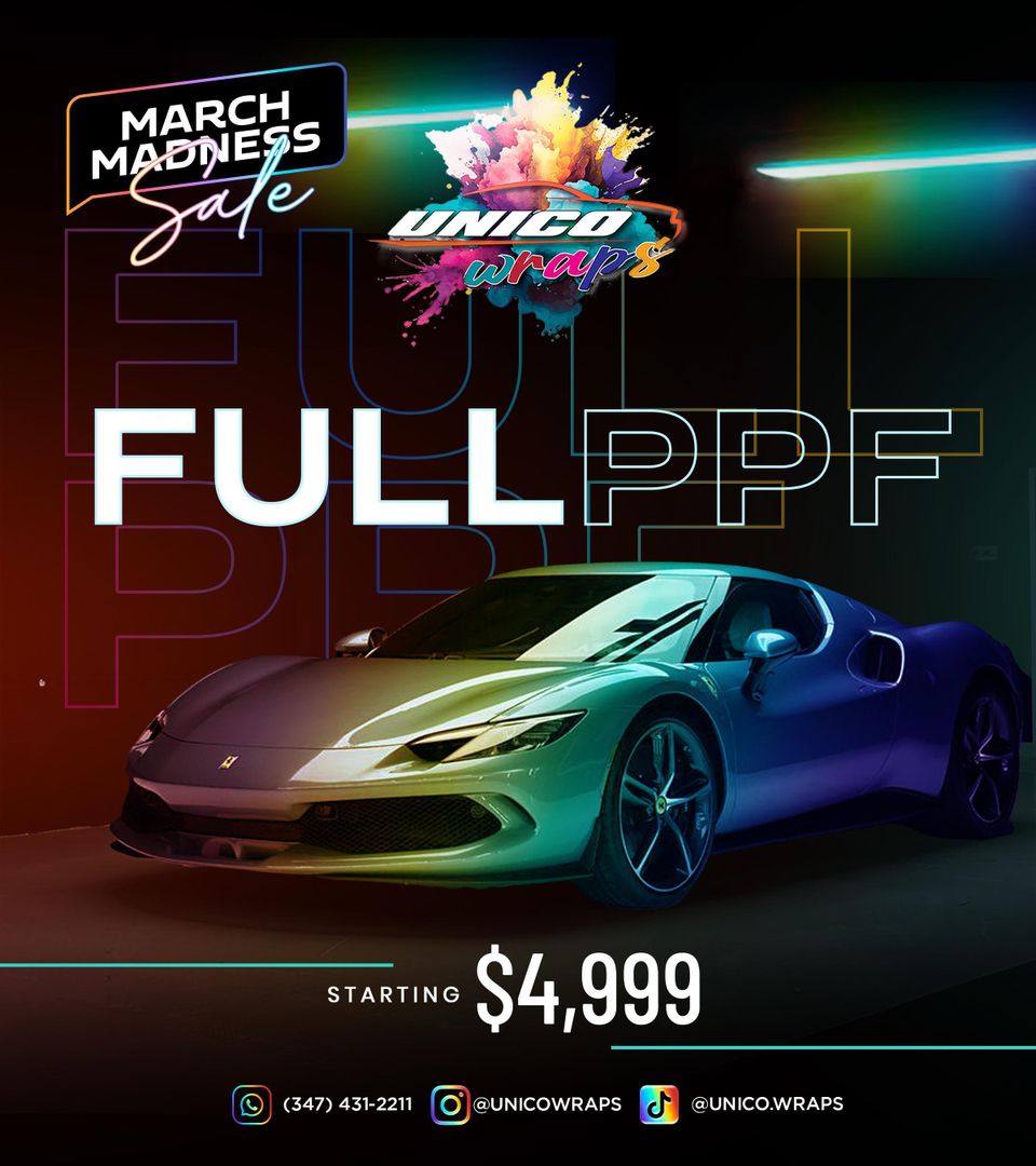 Professional Full PPF service price at Unico Wraps