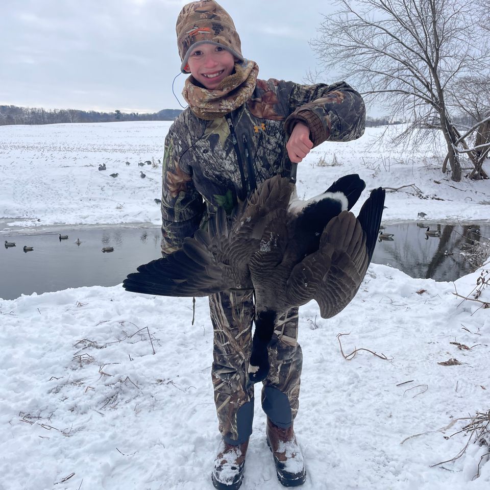 Eleven-year-old Sawyer Mugavero's bagged his goose on  January 19 2026 in Pequea Township