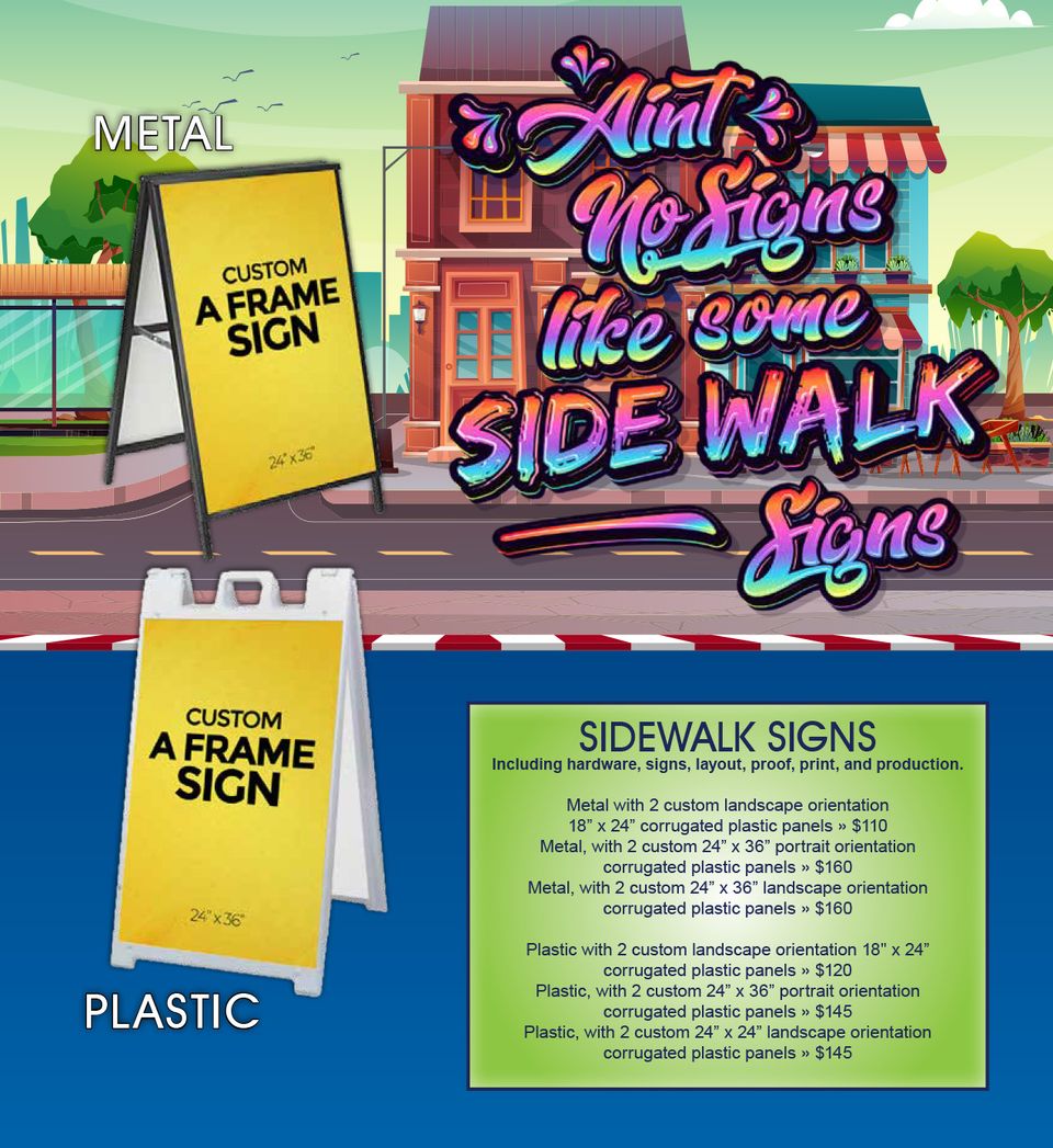 Sidewalk signs