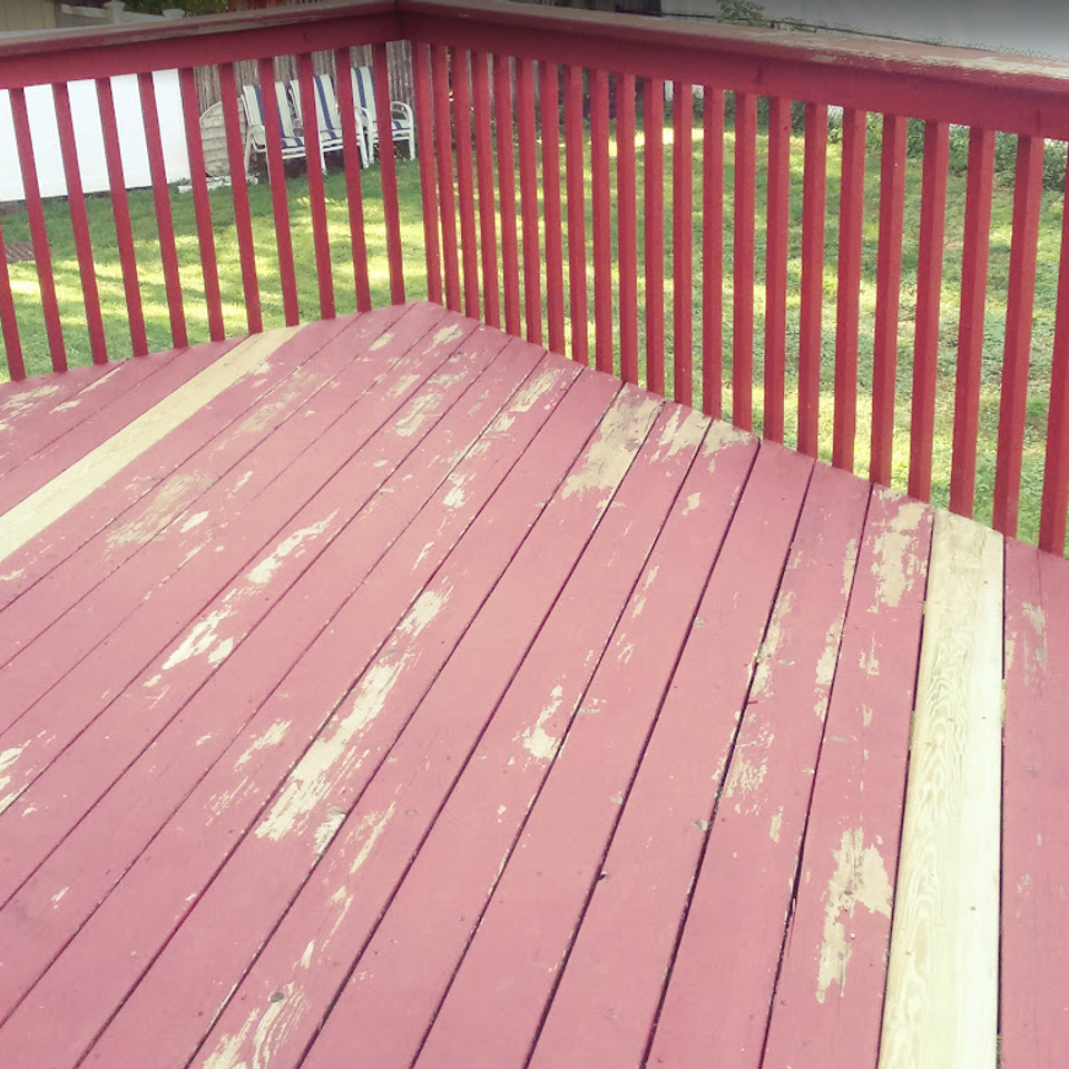 Trinitypainting deck refinishing before photo