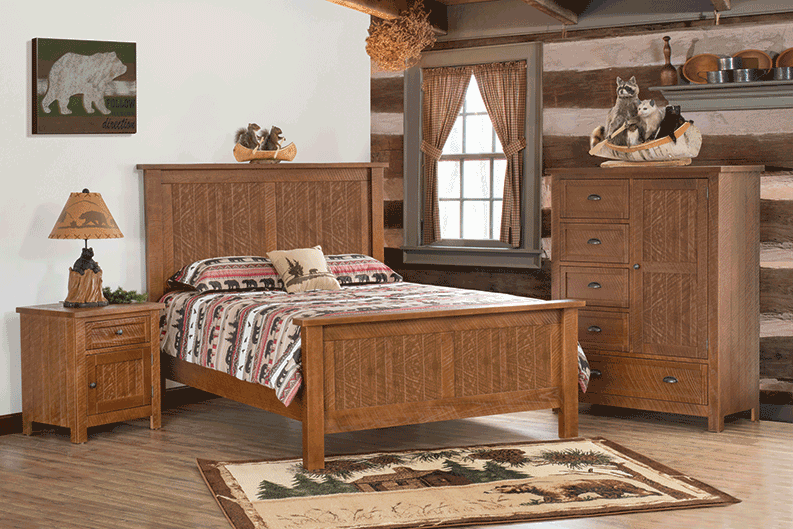 Trf timber lake rustic bedroom roomshot w o x