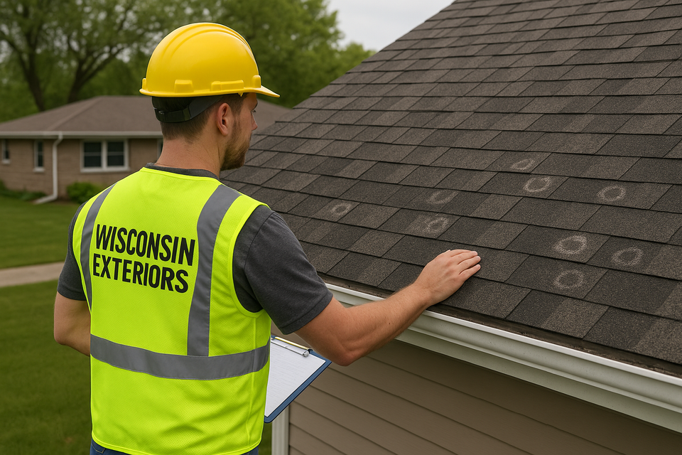 Hail damage roof  beaver dam wi