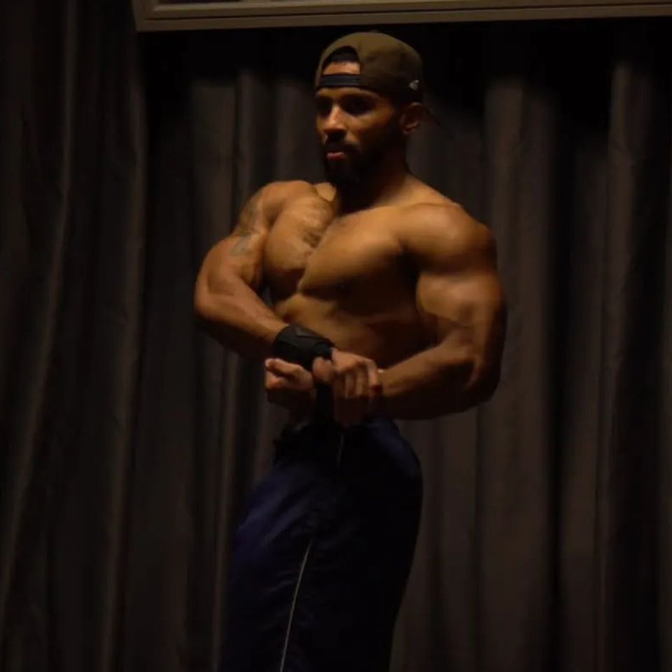 Keith Miles, a personal trainer at Maximus and a bodybuilder in the Maximus posing room