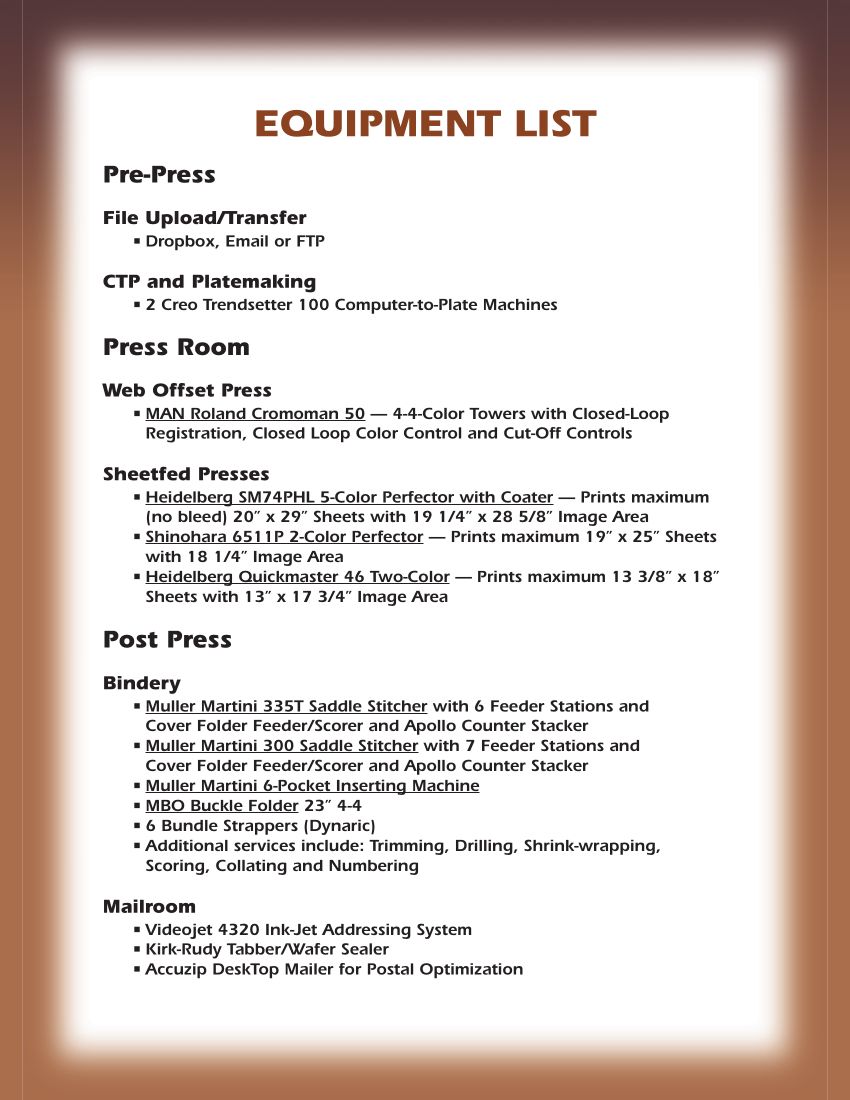 Equip list