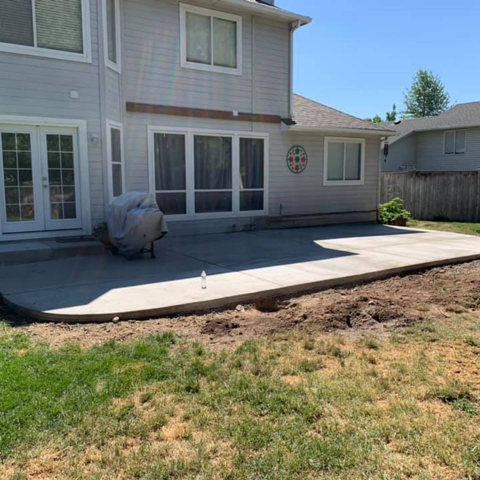 Finished concrete patio in Boise Idaho