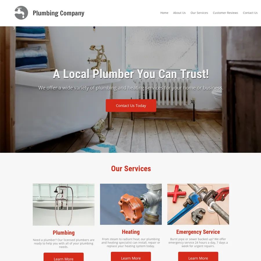 Plumbing company website design theme original