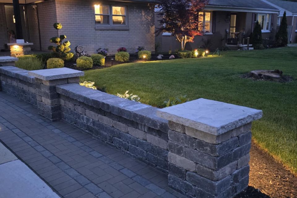 Landscape lighting by Vic's Landscaping of Michigan