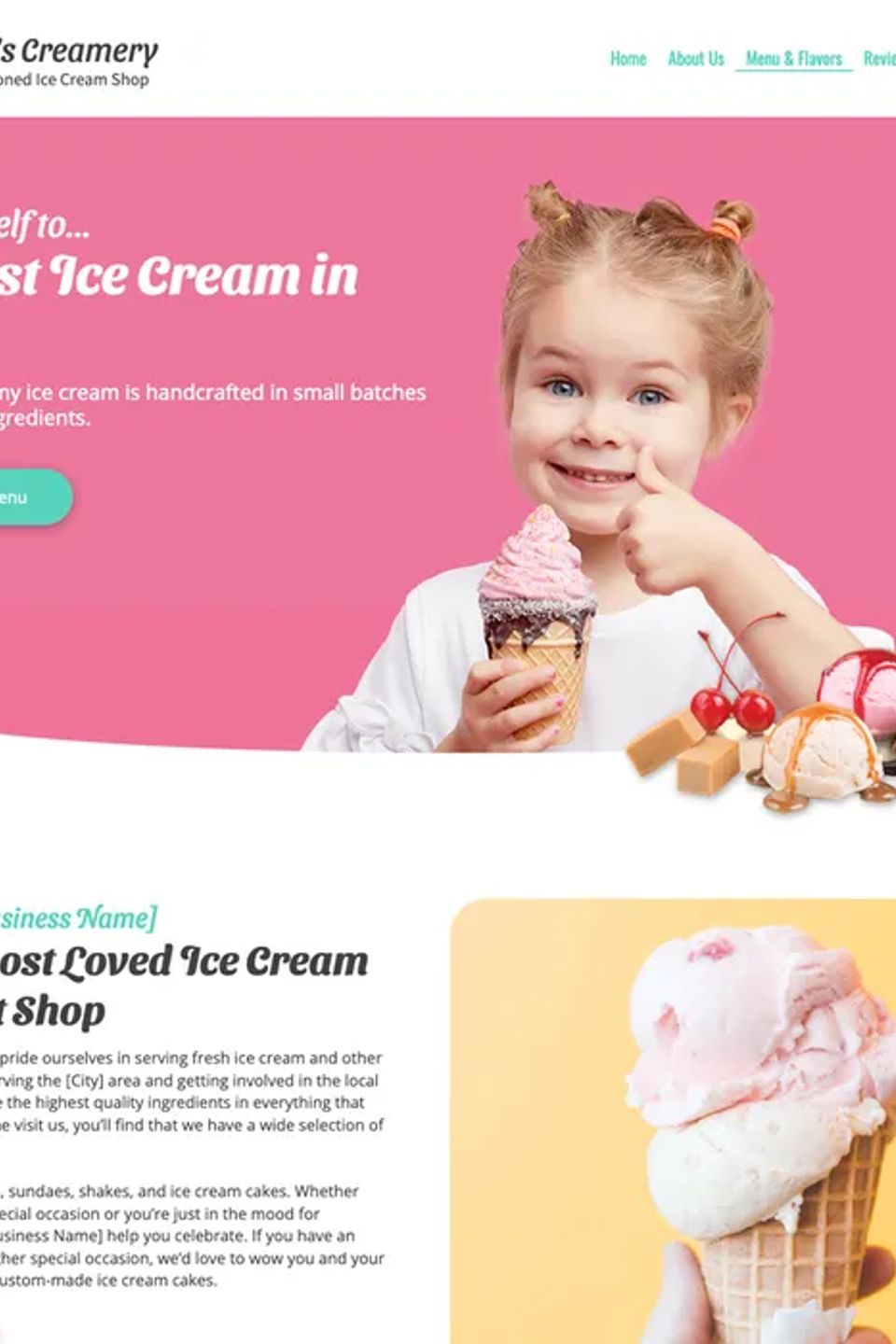 Best ice cream shop website design theme original