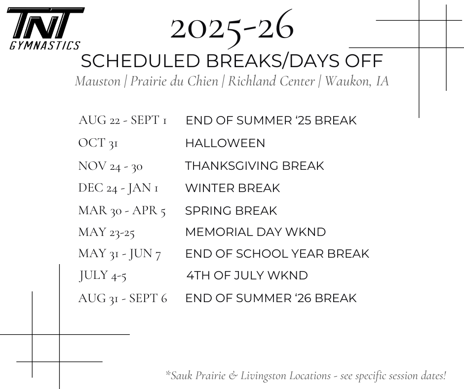 Breaksdays off 2025 26
