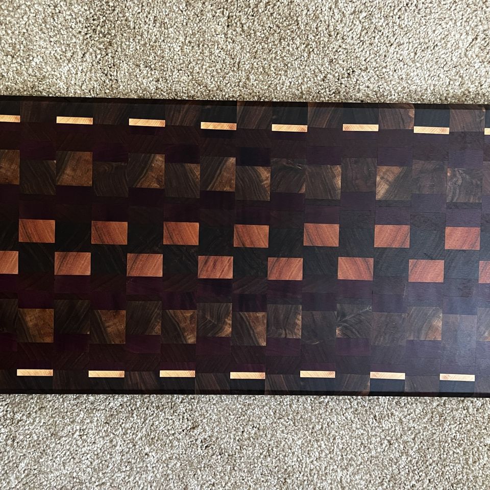 Walnut maple red grandis ph with inlay end grain