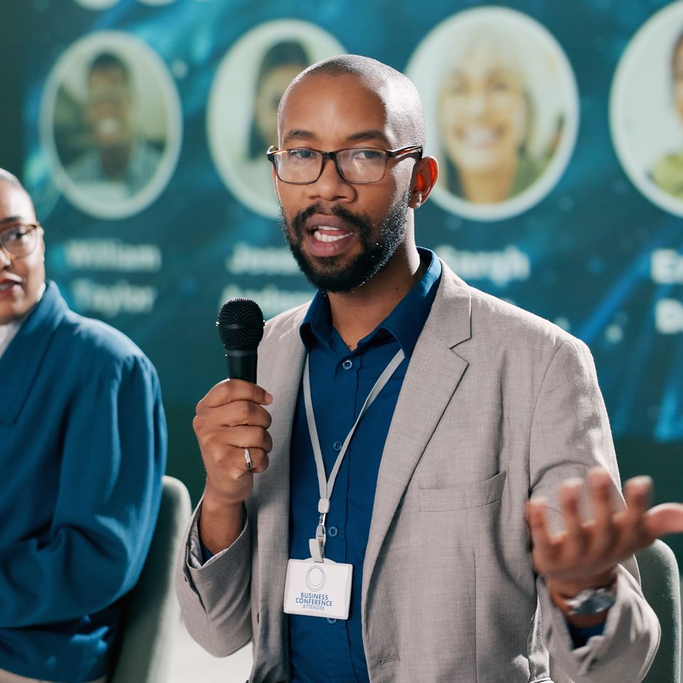 Presentation black man or speaking at seminar for 2024 07 13 01 50 15 utc