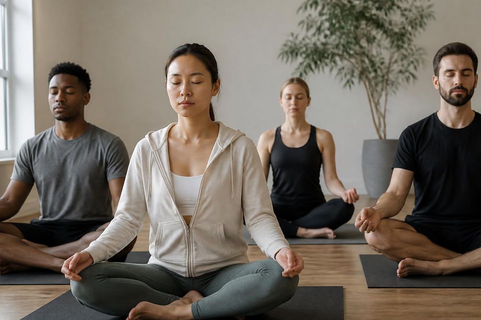 Mindful breathing and meditation through yoga