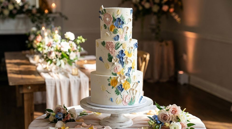 3 tie wedding cake 