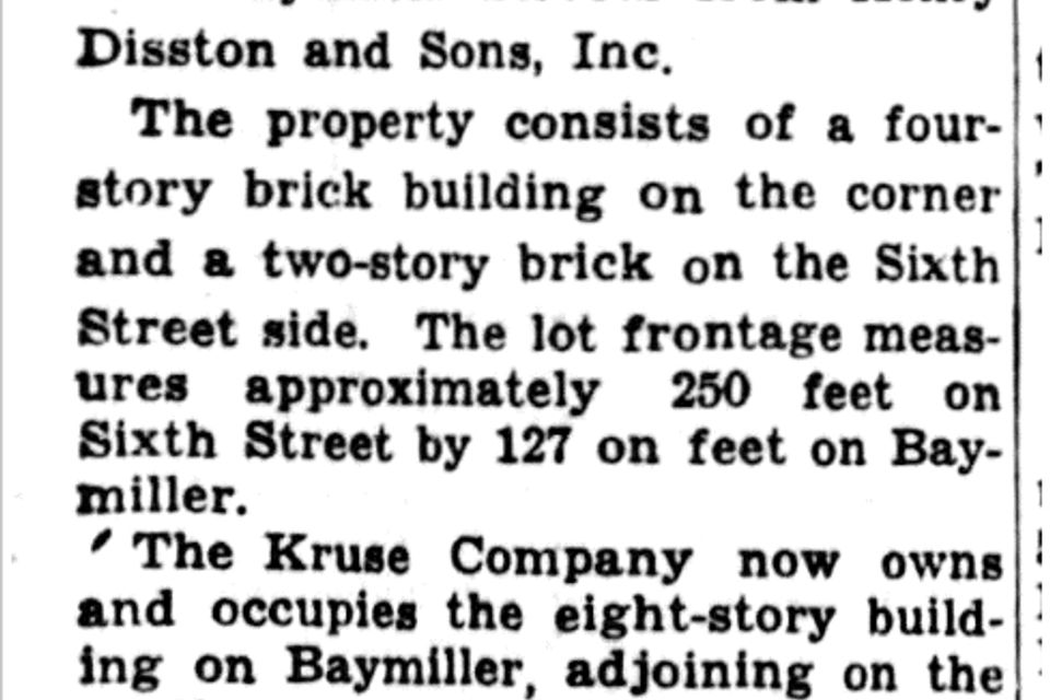 1939 newspaper kruse purchases 2 parcels