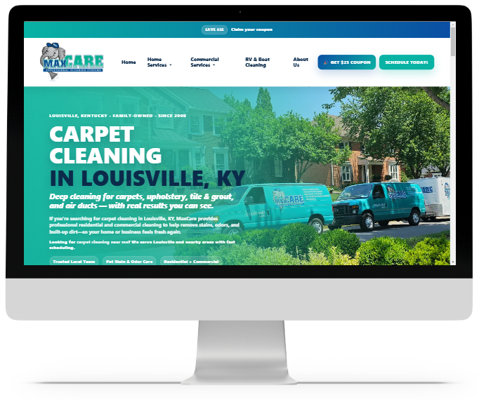 MaxCare Cleaning website example by WPB WebDesigns