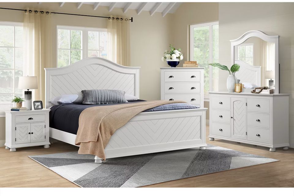 Konakingpanel5pcbedroomsetinwhite lifestyle