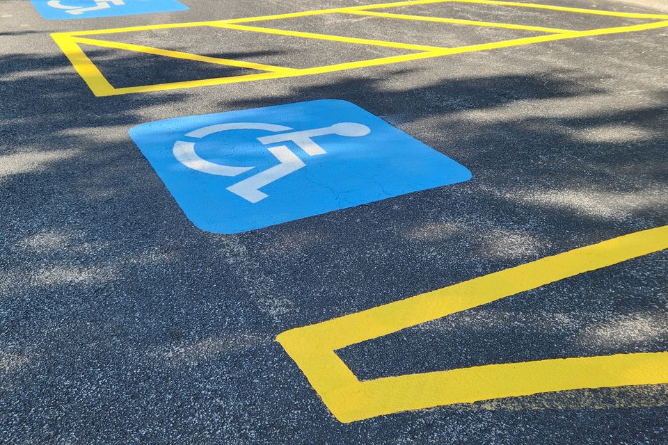 Painting stripes in parking lot 2