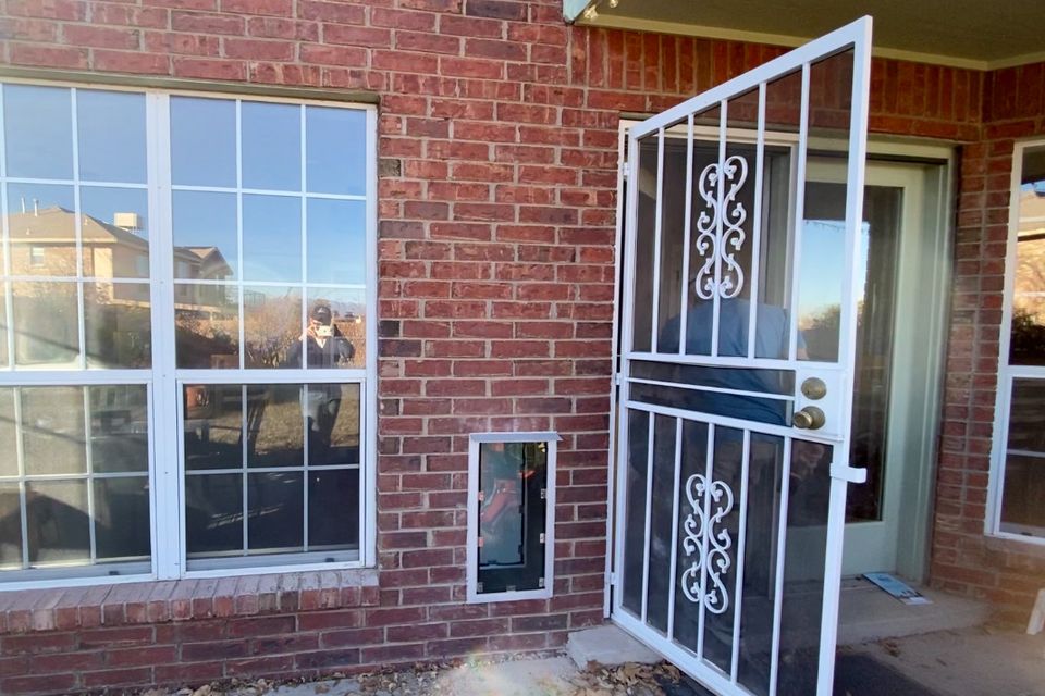 Outside brick door