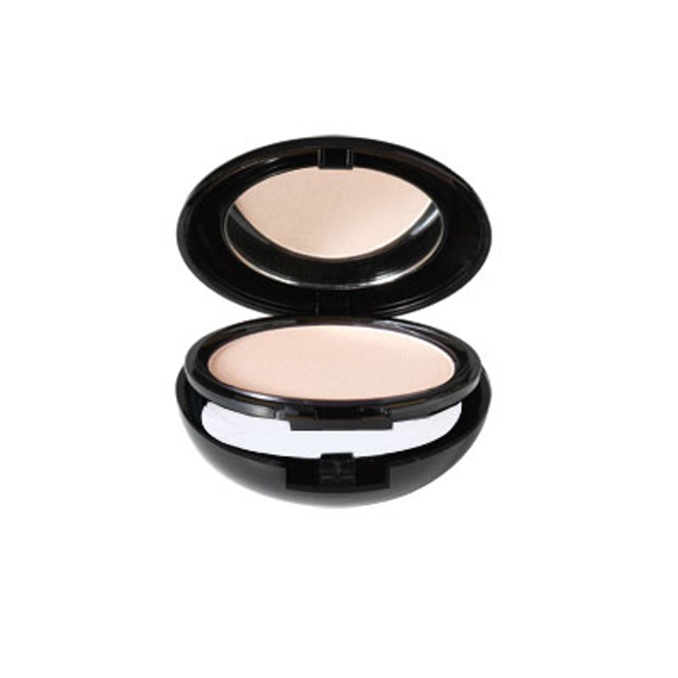 Black bi level compact w puff