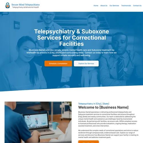 Prison telepsychiatry website design theme original