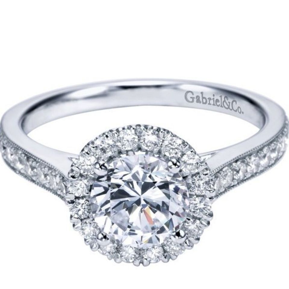 Gabriel co 14k white gold contemporary halo engagement ring 1  1