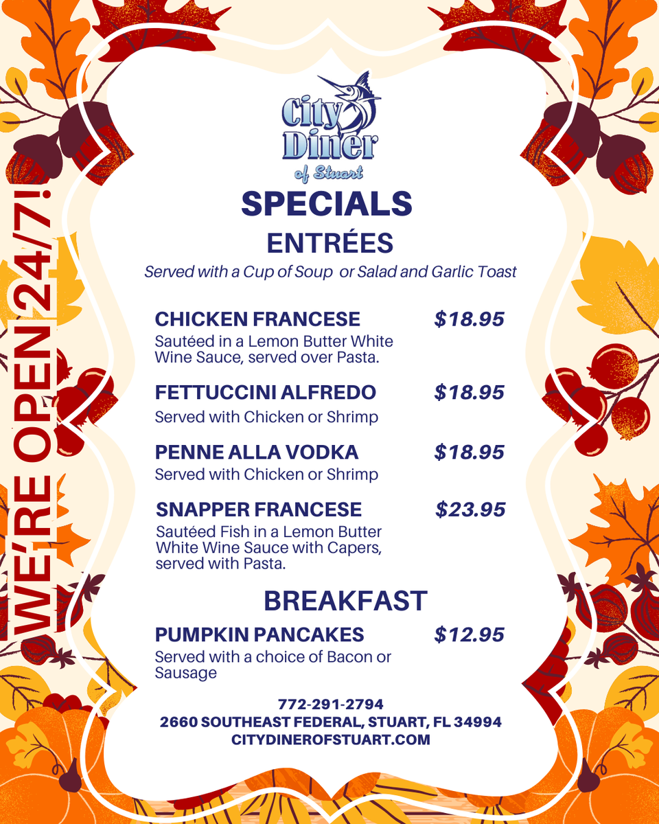 City diner specials