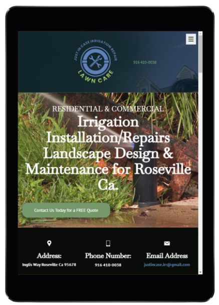 website design sprinkler lawncare