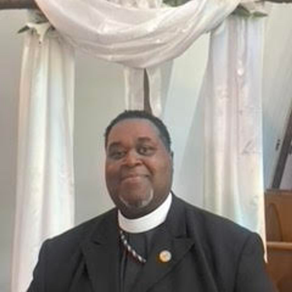 Portrait of Assistant Pastor Tyrone Treece at Grace Evangelistic Temple Church, where he assists in leading Sunday morning worship services.