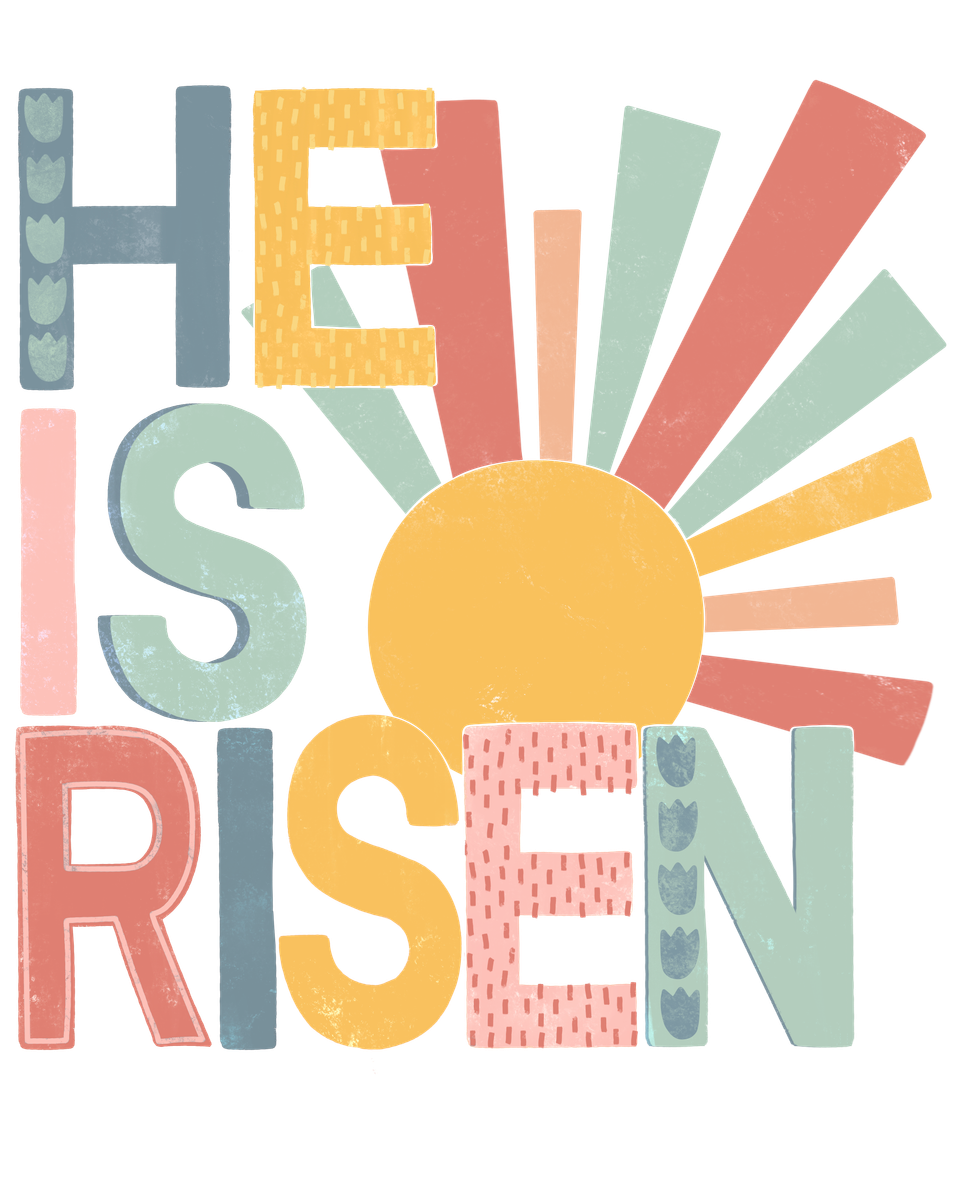 Seasons   easter he is risen pastel sun rays