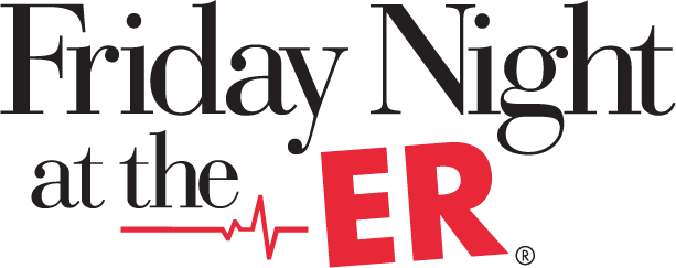 Friday night at the er logo black red
