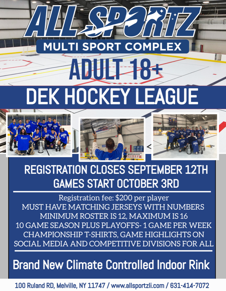 Adult 18+ Dek Hockey League - Allsportz