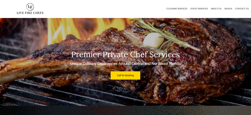 Live fire chefs catering services header