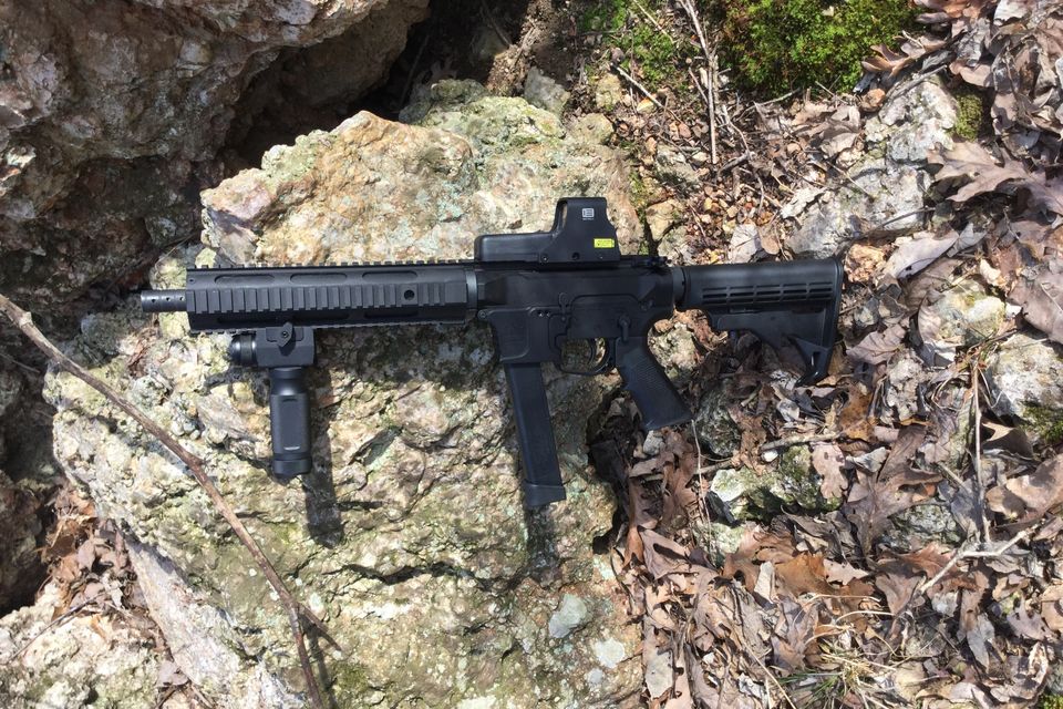 Gun on rock