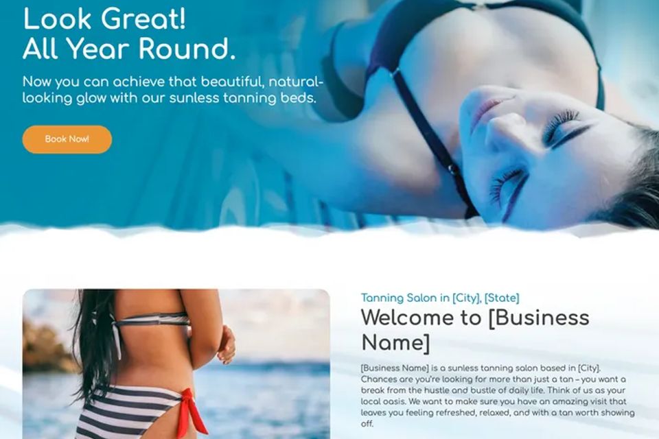 Tanning salon website design theme original