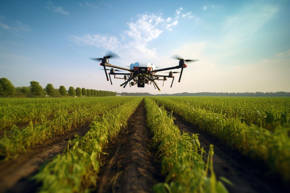 Aerial Drone Agricultural Spraying