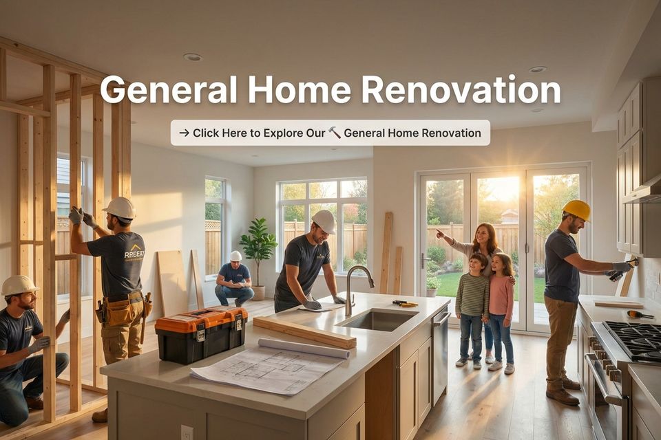 General home renovation contractor in Orange County specializing in complete home remodeling, kitchen renovations, bathroom remodeling, room additions, and interior renovations by Rogelio's Construction.